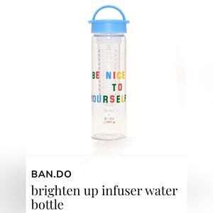 NEW ban.do Glass Water Bottle with Infuser Handle Be Kind To Yourself